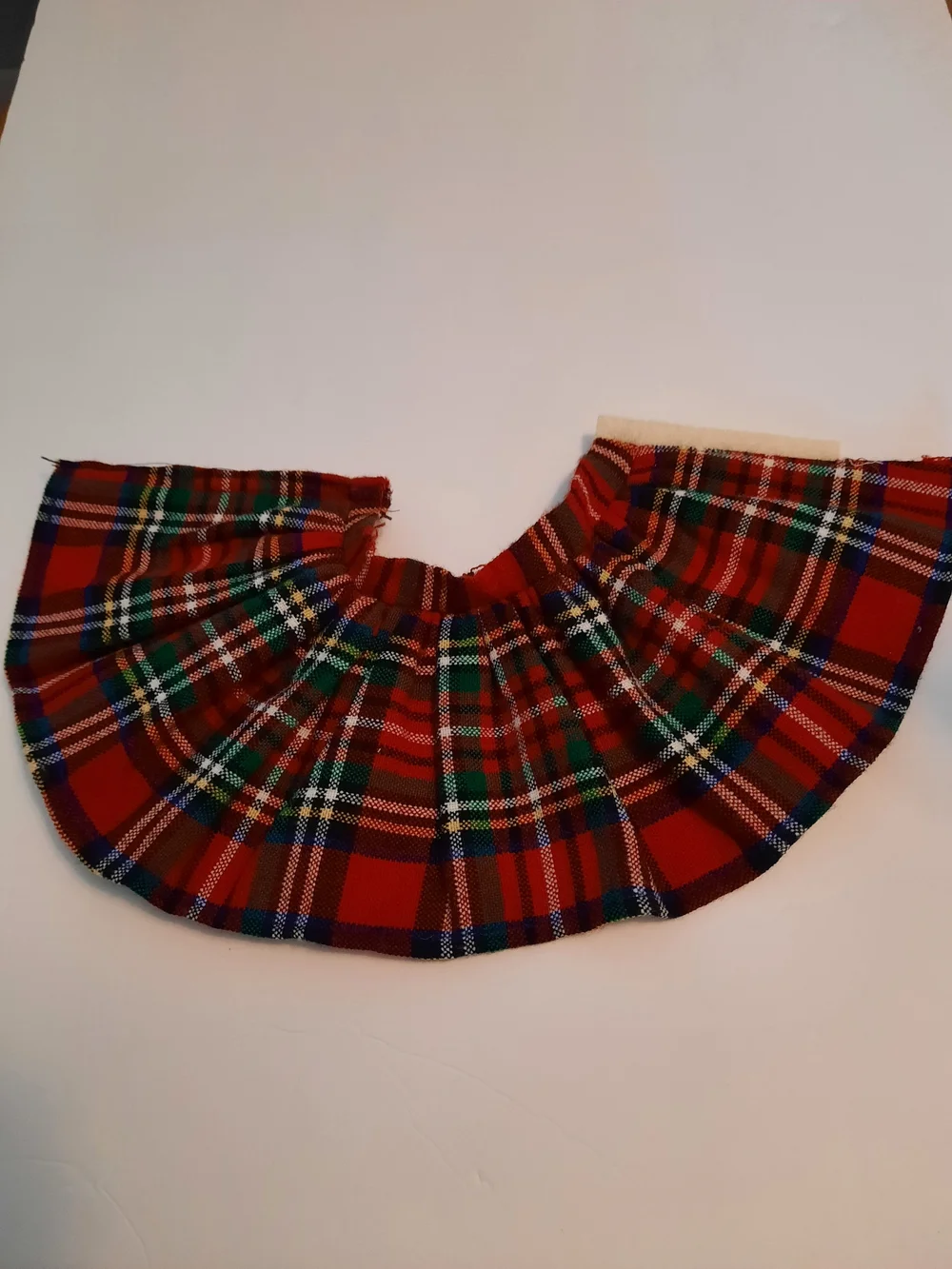 Red Plaid Doll Circle Skirt -